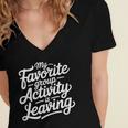 My Favorite Group Activity Is Leaving Introvert Social Women's Jersey Short Sleeve Deep V-Neck Tshirt My Favorite Group Activity Is Leaving Introvert Social Women's Jersey Short Sleeve Deep V-Neck Tshirt