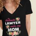 My Favorite Lawyer Calls Me Mom Graduation Women's Jersey Short Sleeve Deep V-Neck Tshirt