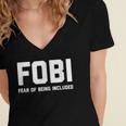 Fear Of Being Included Fobi Sarcastic Women Introvert-Chic Women's Jersey Short Sleeve Deep V-Neck Tshirt Fear Of Being Included Fobi Sarcastic Women Introvert-Chic Women's Jersey Short Sleeve Deep V-Neck Tshirt