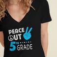 Fifth Grade Graduation Peace Out 5th Grade Boys Women's Jersey Short Sleeve Deep V-Neck Tshirt
