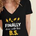 Finally Done With This Bs Bachelor's Bachelor Graduation Women's Jersey Short Sleeve Deep V-Neck Tshirt