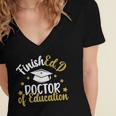 FinishEdD Doctor Of Education Graduation EdD Graduate Women's Jersey Short Sleeve Deep V-Neck Tshirt