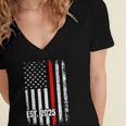 Fire Academy Survivor Firemen Fire School Graduation Women's Jersey Short Sleeve Deep V-Neck Tshirt