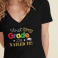 First 1st Grade 2018 Nailed It Graduation Shirt Women's Jersey Short Sleeve Deep V-Neck Tshirt
