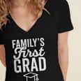 First In Family To Graduate College 2018 Graduation Women's Jersey Short Sleeve Deep V-Neck Tshirt
