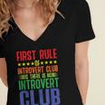 First Rule Of Introvert Club Is There Is No Introvert Club Women's Jersey Short Sleeve Deep V-Neck Tshirt