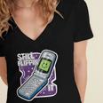Still Flippin' It Retro Flip Phone 90s Y2K Nostalgia Women's Jersey Short Sleeve Deep V-Neck Tshirt Still Flippin' It Retro Flip Phone 90s Y2K Nostalgia Women's Jersey Short Sleeve Deep V-Neck Tshirt