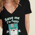 Floppy Disk Retro Tech Nostalgia Old School Computing Humor Women's Jersey Short Sleeve Deep V-Neck Tshirt Floppy Disk Retro Tech Nostalgia Old School Computing Humor Women's Jersey Short Sleeve Deep V-Neck Tshirt