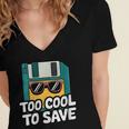 Floppy Disk Retro Tech Nostalgia Old School Computing Humor Women's Jersey Short Sleeve Deep V-Neck Tshirt Floppy Disk Retro Tech Nostalgia Old School Computing Humor Women's Jersey Short Sleeve Deep V-Neck Tshirt