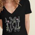 Floral Surgical Tech Surgery Medical Med School Graduation Women's Jersey Short Sleeve Deep V-Neck Tshirt