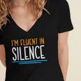 Im Fluent In Silence Introvert Women's Jersey Short Sleeve Deep V-Neck Tshirt Im Fluent In Silence Introvert Women's Jersey Short Sleeve Deep V-Neck Tshirt