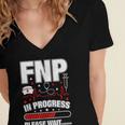 FNP In Progress Graduation Family Nurse Practitioner Women's Jersey Short Sleeve Deep V-Neck Tshirt