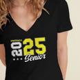 Football Senior Night Football Senior 2025 Graduation 55 Women's Jersey Short Sleeve Deep V-Neck Tshirt