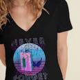 Never Forget Retro 80s 90s Nostalgia Women's Jersey Short Sleeve Deep V-Neck Tshirt