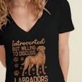 Fox Red Labrador Retriever Introvert Foxred Lab Women's Jersey Short Sleeve Deep V-Neck Tshirt