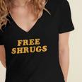 Free Shrugs Don't Care Introvert Women's Jersey Short Sleeve Deep V-Neck Tshirt