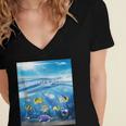 Frutiger Aero Aesthetic Tech Ocean Underwater Fishes Women's Jersey Short Sleeve Deep V-Neck Tshirt Frutiger Aero Aesthetic Tech Ocean Underwater Fishes Women's Jersey Short Sleeve Deep V-Neck Tshirt