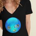 Frutiger Aero Aesthetic Tech Orb Fishes Women's Jersey Short Sleeve Deep V-Neck Tshirt