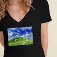 Frutiger Aero Dolphin Meadow Aesthetic Y2k 2000s Ironic Women's Jersey Short Sleeve Deep V-Neck Tshirt Frutiger Aero Dolphin Meadow Aesthetic Y2k 2000s Ironic Women's Jersey Short Sleeve Deep V-Neck Tshirt