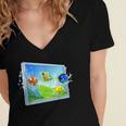 Frutiger Aero Fish Women's Jersey Short Sleeve Deep V-Neck Tshirt