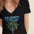 Frutiger Aero Palm Tree Y2k Aesthetic 2000s Trend Women's Jersey Short Sleeve Deep V-Neck Tshirt