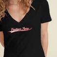 Frutiger Aero Retro Digital Aesthetic Y2K Vintage Varsity Women's Jersey Short Sleeve Deep V-Neck Tshirt
