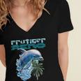 Frutiger Aero Splashy Dolphin Y2k Aesthetic Graphic Women's Jersey Short Sleeve Deep V-Neck Tshirt Frutiger Aero Splashy Dolphin Y2k Aesthetic Graphic Women's Jersey Short Sleeve Deep V-Neck Tshirt