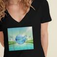 Frutiger Aero Y2k Aesthetic Palm Trees Cyber Beach World Women's Jersey Short Sleeve Deep V-Neck Tshirt Frutiger Aero Y2k Aesthetic Palm Trees Cyber Beach World Women's Jersey Short Sleeve Deep V-Neck Tshirt