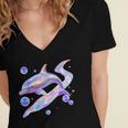 Frutiger Aero Y2K Chrome Dolphin Women's Jersey Short Sleeve Deep V-Neck Tshirt