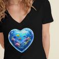 Frutiger Aero Y2K Heart Women's Jersey Short Sleeve Deep V-Neck Tshirt