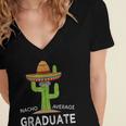 Fun High School College Graduate Humor Graduation Women's Jersey Short Sleeve Deep V-Neck Tshirt