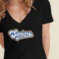 Funny Class Of 2022 Senior Graduate College Graduation Women's Jersey Short Sleeve Deep V-Neck Tshirt