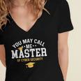 Funny Cyber Security Graduation You May Call Me Master Women's Jersey Short Sleeve Deep V-Neck Tshirt