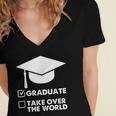Funny Graduate Joke Mens Womens Graduation Gifts Women's Jersey Short Sleeve Deep V-Neck Tshirt