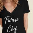 Future Chef Shirt Cute Graduation Grad Women's Jersey Short Sleeve Deep V-Neck Tshirt