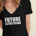 Future Esthetician Esthetics School Student Graduation Women's Jersey Short Sleeve Deep V-Neck Tshirt