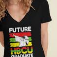 Future HBCU African American Gradute Graduation Women's Jersey Short Sleeve Deep V-Neck Tshirt