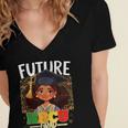 Future HBCU Grad Afro Girl College Graduation Kids Women's Jersey Short Sleeve Deep V-Neck Tshirt