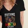 Future HBCU Grad Girl HBCU Toddler Kids Graduation Women's Jersey Short Sleeve Deep V-Neck Tshirt