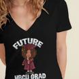Future HBCU Grad Girl Wearing Graduation Gown Women's Jersey Short Sleeve Deep V-Neck Tshirt