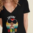 Future HBCU Grad Graduate Afro Girl College Graduation Women's Jersey Short Sleeve Deep V-Neck Tshirt