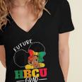 Future HBCU Grad History Girl Graduation HBCU Kids Women's Jersey Short Sleeve Deep V-Neck Tshirt