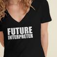 Future Interpreter Student College Graduate Graduation Women's Jersey Short Sleeve Deep V-Neck Tshirt
