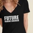 Future Marine Engineer College Graduate Graduation Women's Jersey Short Sleeve Deep V-Neck Tshirt