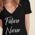 Future Nurse Shirt Cute Graduation Grad Women's Jersey Short Sleeve Deep V-Neck Tshirt