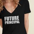 Future Principal College Graduate Graduation Promotion Women's Jersey Short Sleeve Deep V-Neck Tshirt