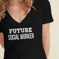 Future Social Worker Graduation T-Shirt Women's Jersey Short Sleeve Deep V-Neck Tshirt