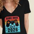 Game Over Class Of 2026 Shirt Students Graduation Women's Jersey Short Sleeve Deep V-Neck Tshirt