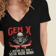 Gen X The Badass Generation Generation X Gen Xer Nostalgia Women's Jersey Short Sleeve Deep V-Neck Tshirt