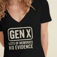 Gen X Lots Of Memories No Evidence Retro Nostalgia Women's Jersey Short Sleeve Deep V-Neck Tshirt